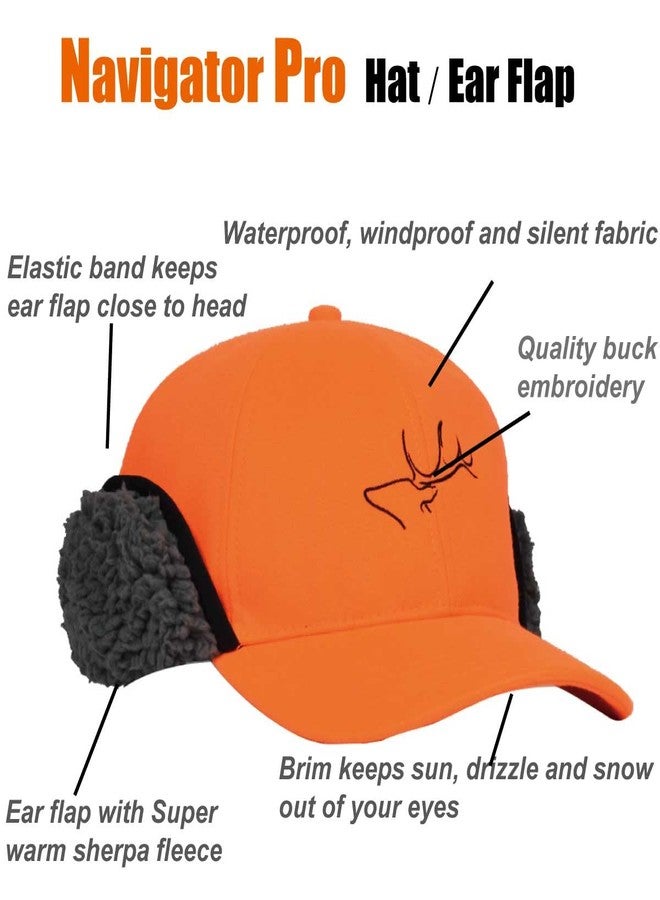 EDTREK Windproof and Waterproof Winter Hat with Sherpa Lined Ear Flap - Ultra Performance Blaze Orange and Camo Hunting Hat (Blaze Orange, Large) - Image 4